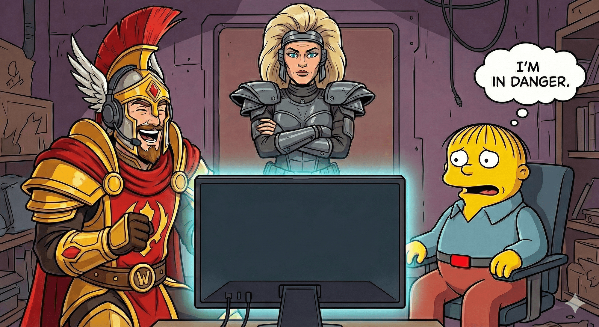 Leeroy Jenkins, the Mayor of Gas Town, and Ralph Wiggum hopefully making thoughtful contributions to open source.